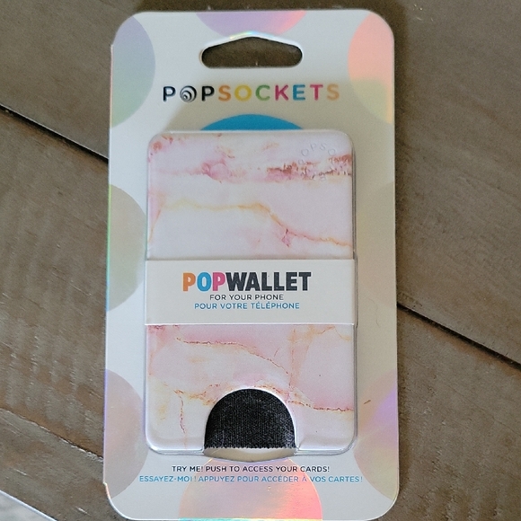 PopSocket PopWallet in Pink and Gold Marble - Picture 1 of 1